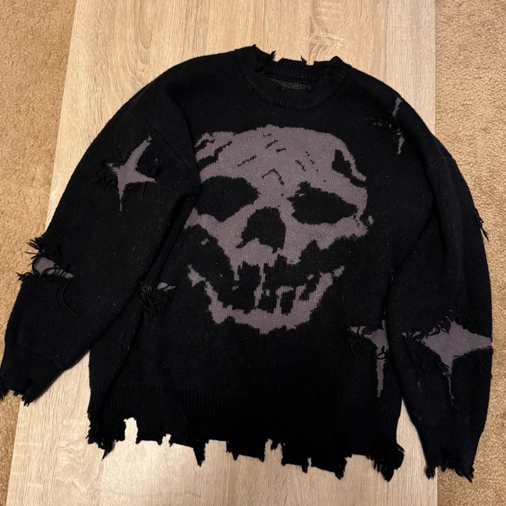 Black Skull Sweater